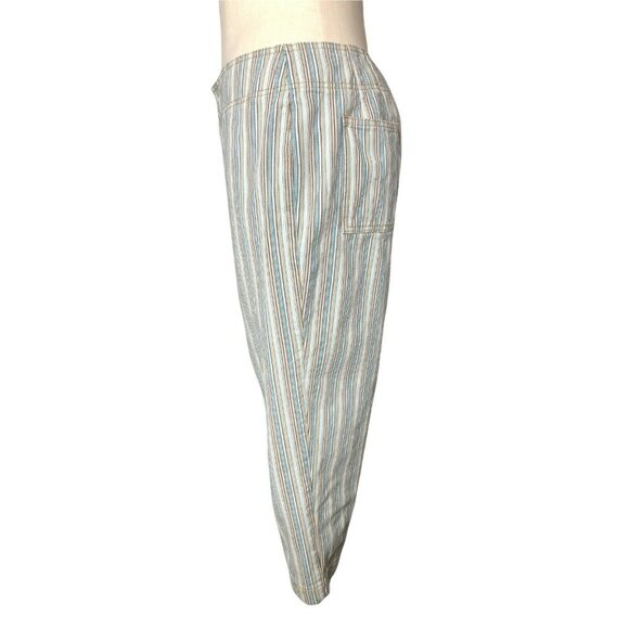 2/$30 Liz Claiborne Lizwear Jeans Michaela Capris Womens 12 Striped Pleated Wais - Picture 6 of 9